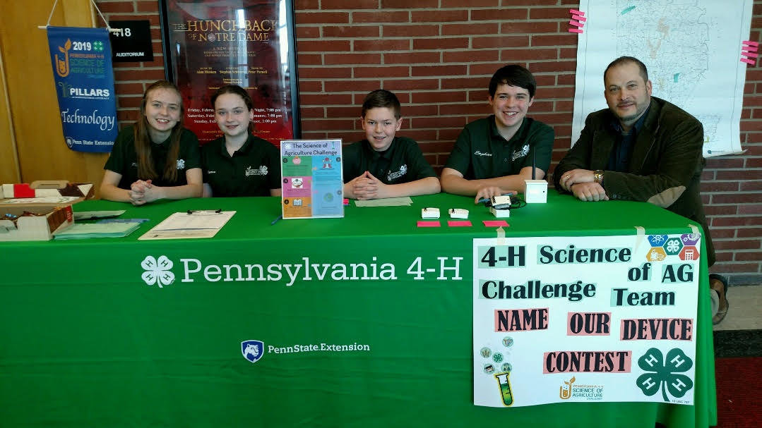 A past Wayne County Ag Day. Wayne County 4-H Science of Ag Team is with PA state Rep. Jonathan Fritz . Pictured are Paige Gries, left; Clara Murphy; Weston Nugent; Eoghan Murphy and Rep. Fritz.